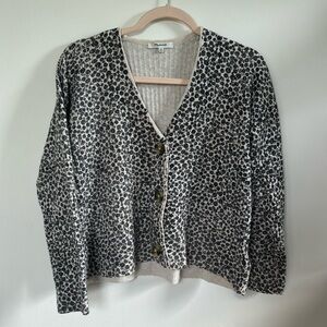 Madewell Vintage Ditsy Cameron Ribbed Cardigan Sweater in Coziest Yarn